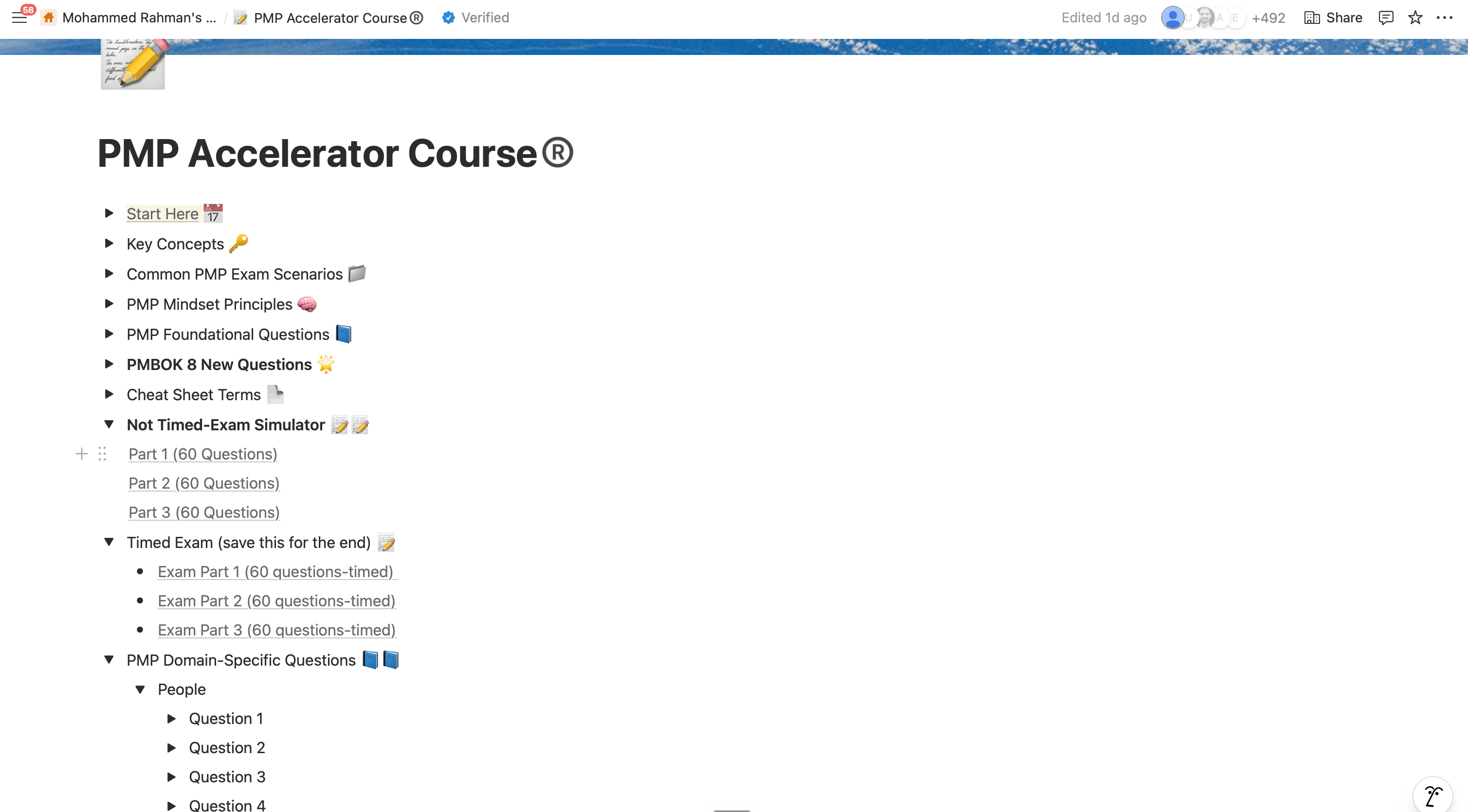 Course curriculum and exam simulation interface