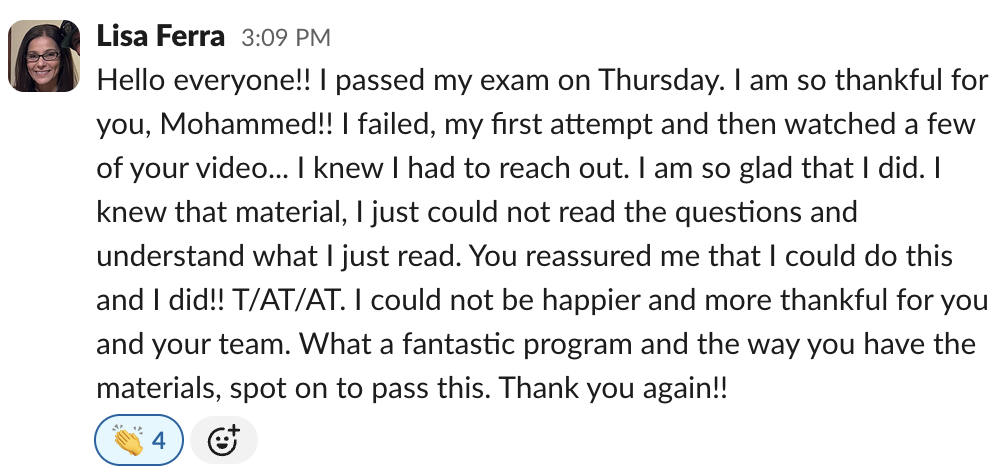 Student testimonial