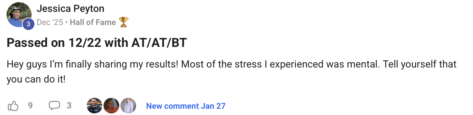 Student testimonial
